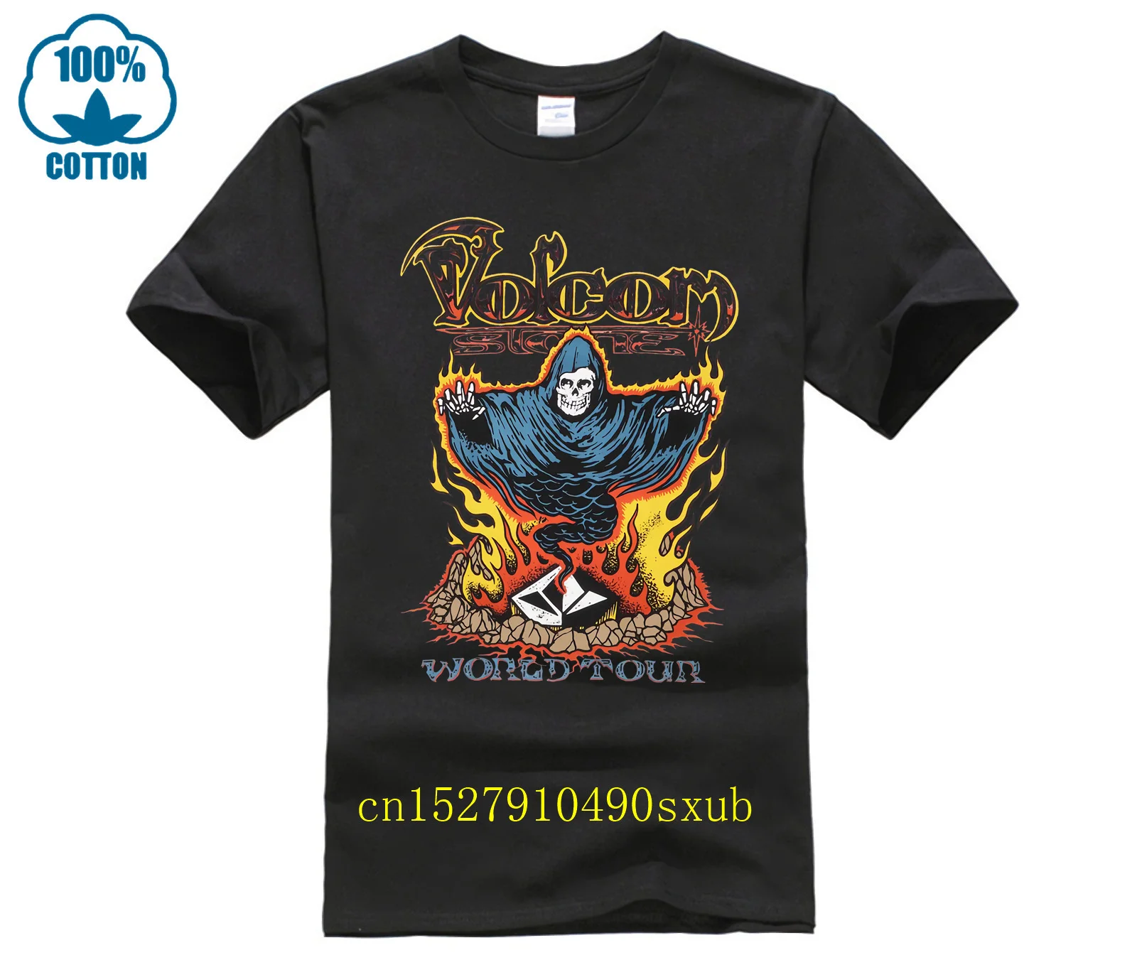 Divertida camiseta de algodón 100% de alta calidad de verano Pop para hombres de Volcom, la ondulación es como popular como camisetas casuales de Volcom