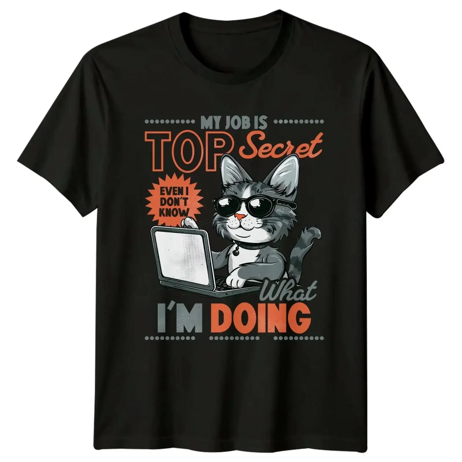 My Job Is Top Secret T Shirt Katzenliebhaber Büro Humor Bild 1 von 4 vintage Washed streetwear Comfortable designer clothes