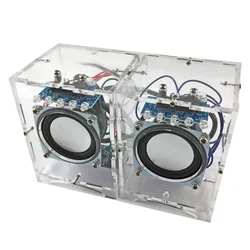 DIY High Fidelity Transparent Small Speaker Kit Complete Electronic Assembly with Music Spectrum Display Adjustable Volume