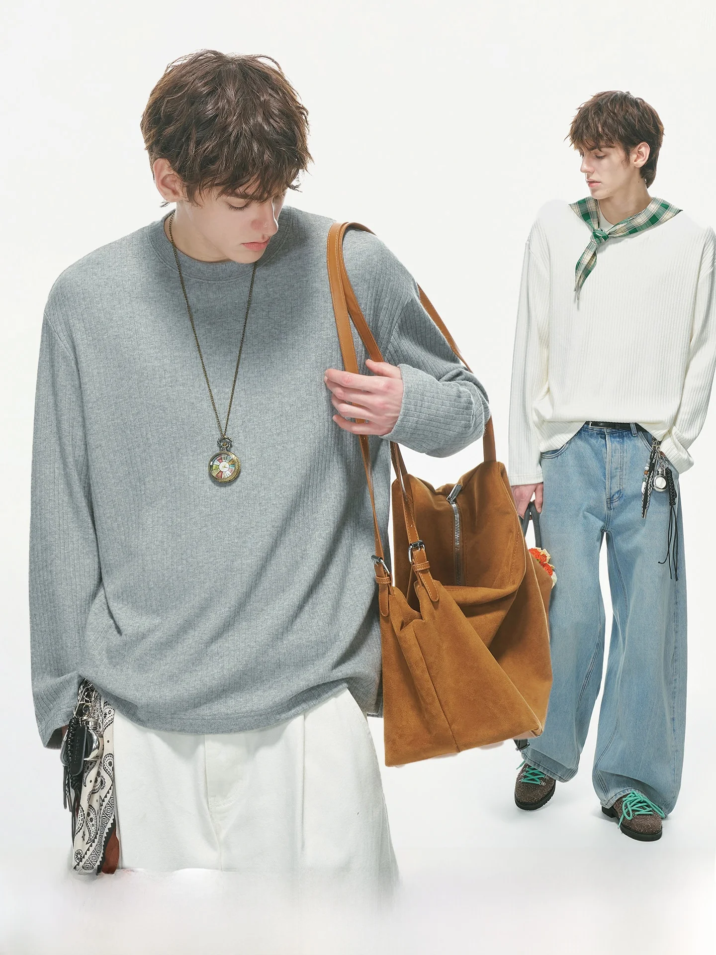 Dream Made Long Sleeve T-Shirt Men's Base Layer Shirt Easy to Manage Knitted Cotton Spring Autumn Fashion Commute Style