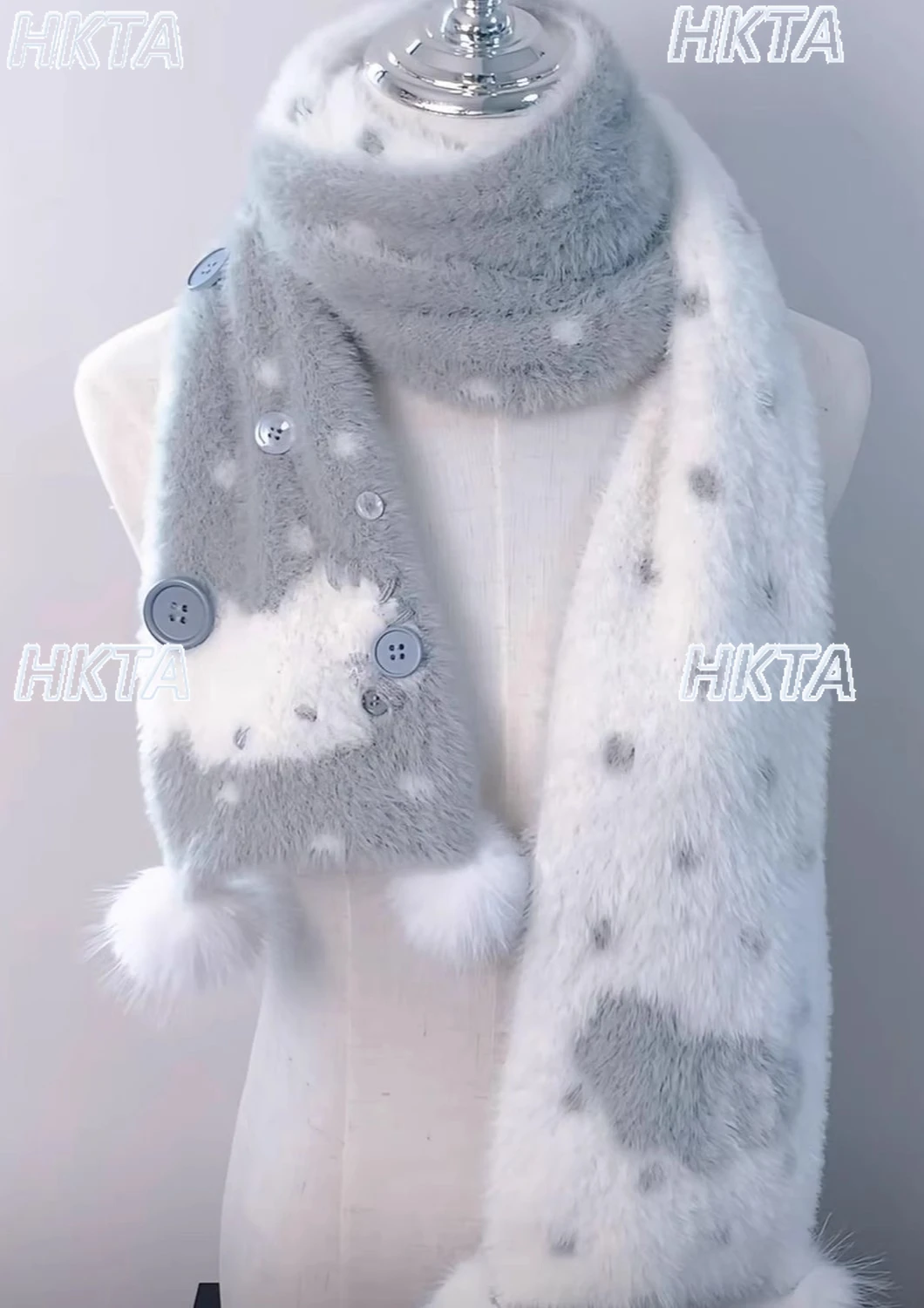 لطيف Kawaii الكرتون وشاح السيدات 2025 شتاء جديد يندبروف الباردة الدافئة أفخم سميكة الحلو الأوشحة لوليتا اكسسوارات للنساء #6