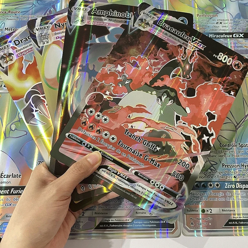 2024 duże karty Pokemon 30 szt. Karty Jumbo Letters Vmax Vstar GX Arceus Pikachu Charizard Super błyszczący rzadka kartka prezent urodzinowy