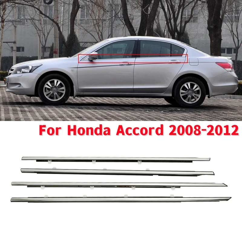 

Car Side Window Weatherstrip Sealing Trims Chrome Glass Sealant Strip Weather Strip For Honda Accord 2008-2012(For US Version)