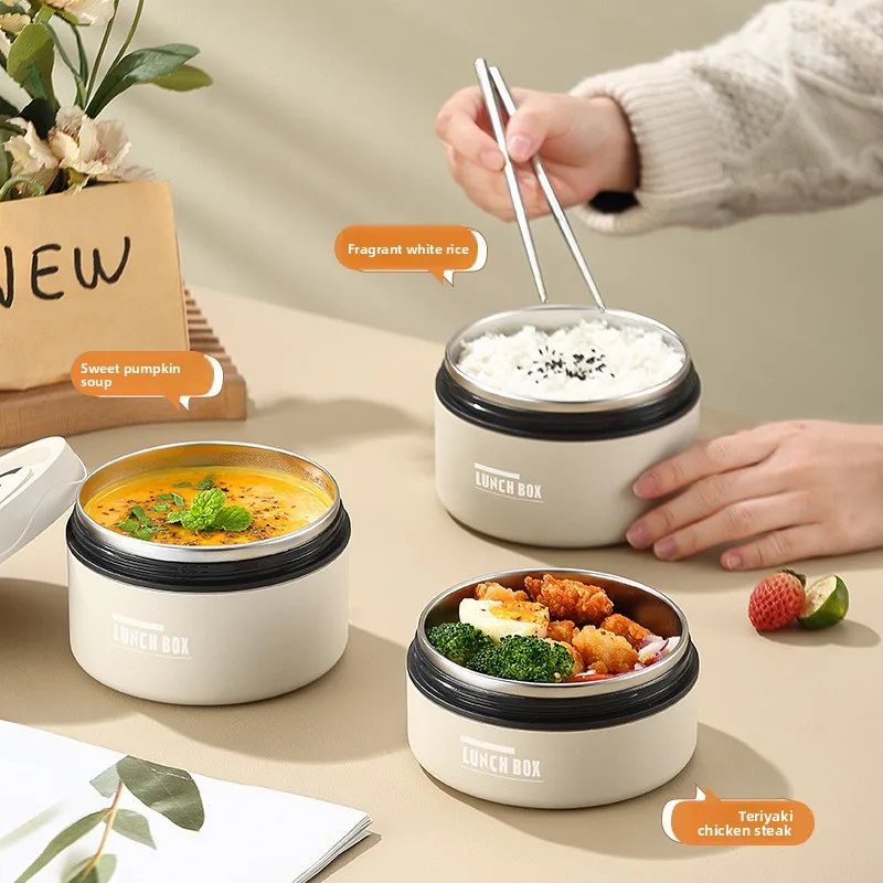 Insulated Lunch Box Set Multi-layer Microwave Se Soup Rice Bowl Student Office Worker Meal Box Set Stainl Steel Material