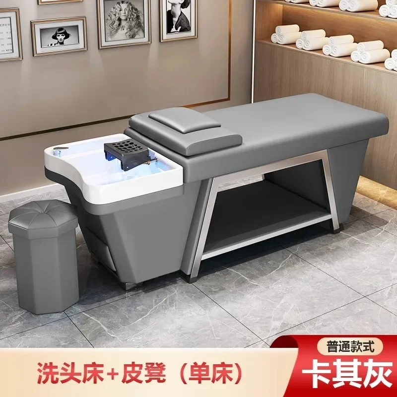 Stainless steel hair treatment shampoo bed barber shop hair salon special water circulation fumigation hair salon massage