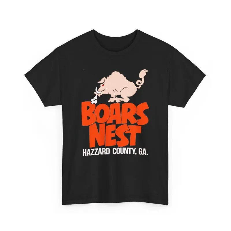 Retro Dukes of Hazzard Vintage Hazzard County Racing Graphic T-Shirt, General Lee Boars Nest Print Tee, Classic 80s TV Fan Gift