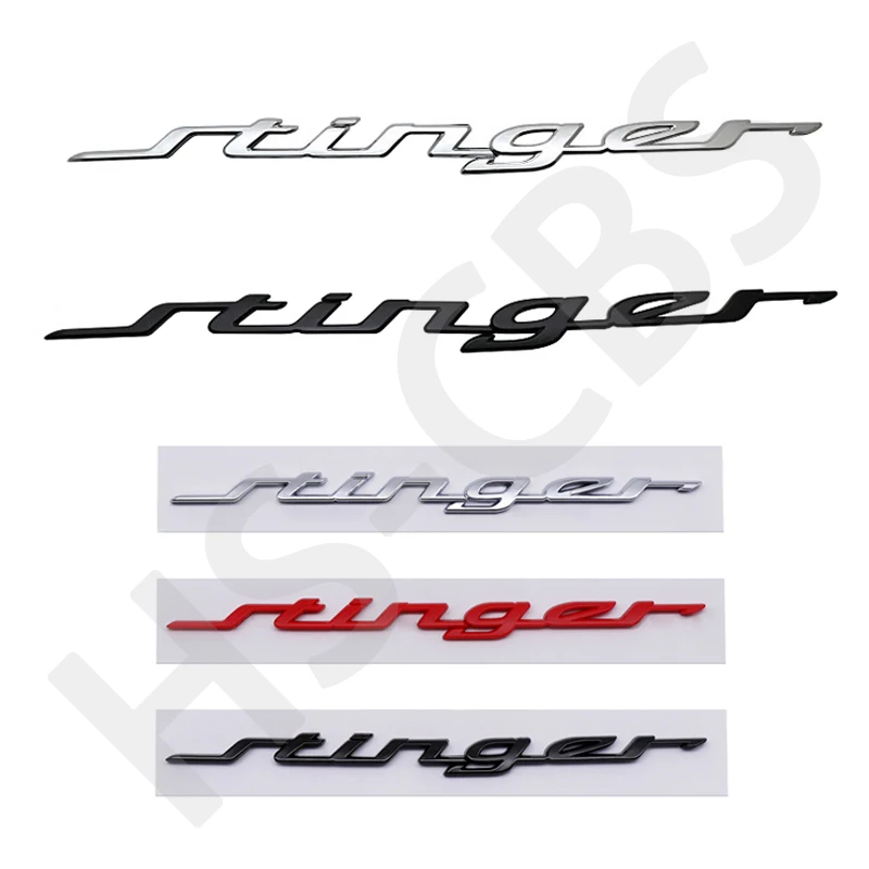 Large Small Size ABS Stinger Letter Logo Car Front Hood Engine Embelm Rear Trunk Badge Tailgate Decal Accessories