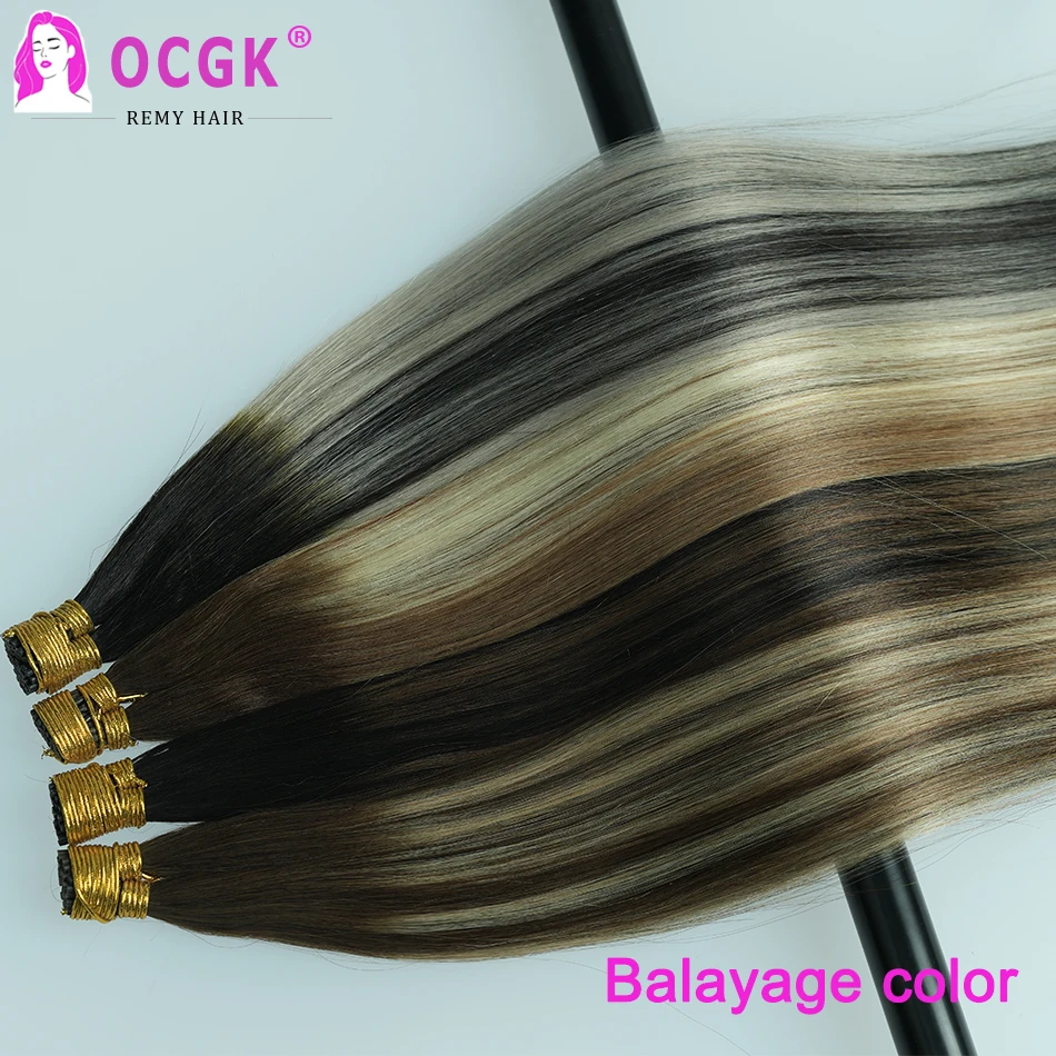 Straight I Tip Hair Extensions, Balayage do cabelo humano, preto natural para castanho castanho e loiro, Human Fusion Hair, 1g por pc