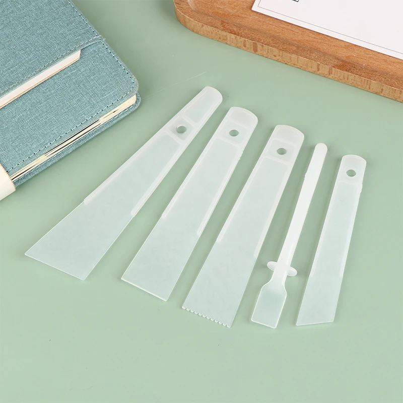 Oferta Imperdível: Kit 5 Peças de Ferramentas de Couro para Artesanato - Espátulas de Colagem PP de 15/30/40mm para Aplicação de Cola em Couro