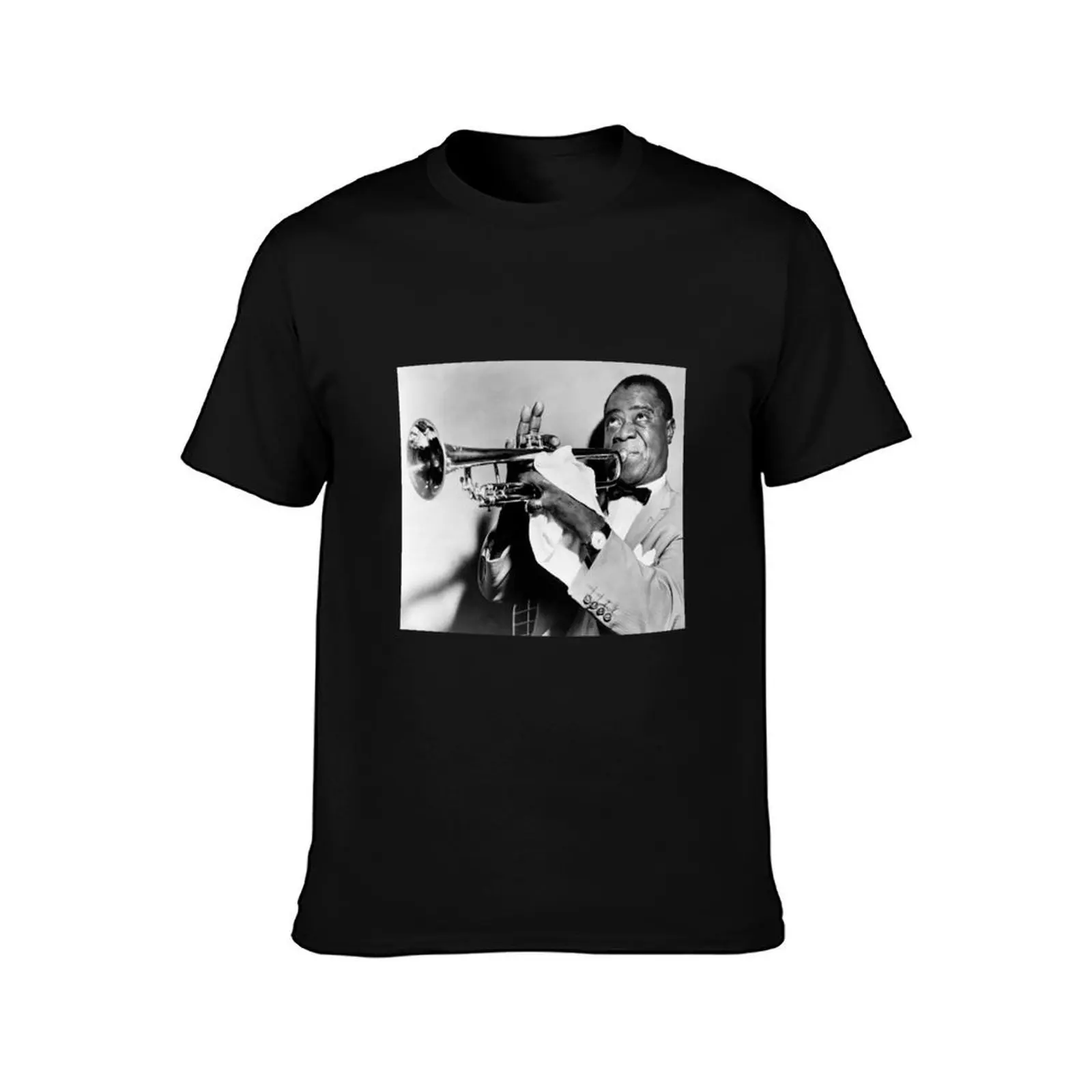 Louis Armstrong T-Shirt, Summer Casual Cotton Tee, Oversized Streetwear Tops, Vintage Graphic Print, Loose Fit Short Sleeve