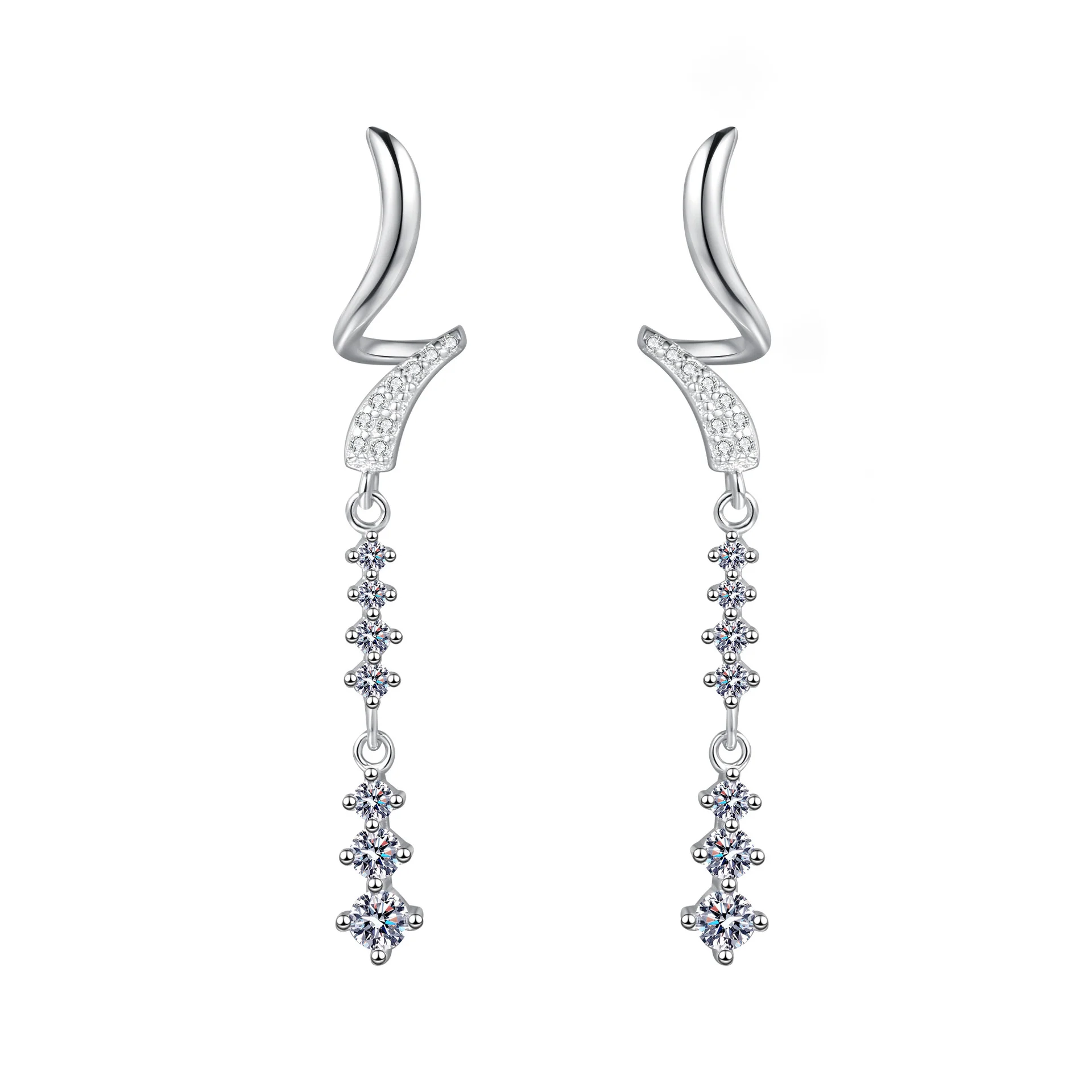 

S925 sterling silver moissanite stud earrings women's fashion gentle and exquisite, light luxury luxury high-end earrings