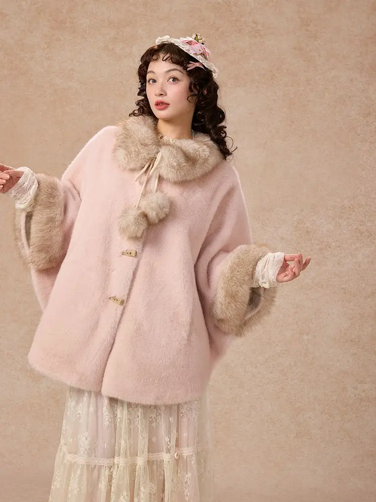 

Japan New Winter Style Elegant Gentle Sweet And Furry Cape Coat 2026 New