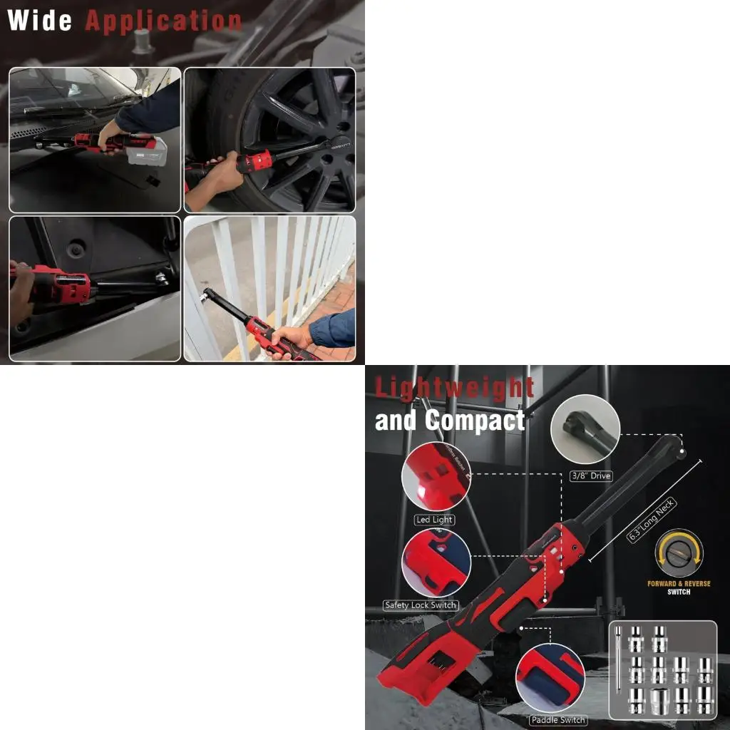 内蔵-led-ラチェット-レンチ-コードレス-45ft-ポンド-トルク-ボルト除去自動車および家具タスク用