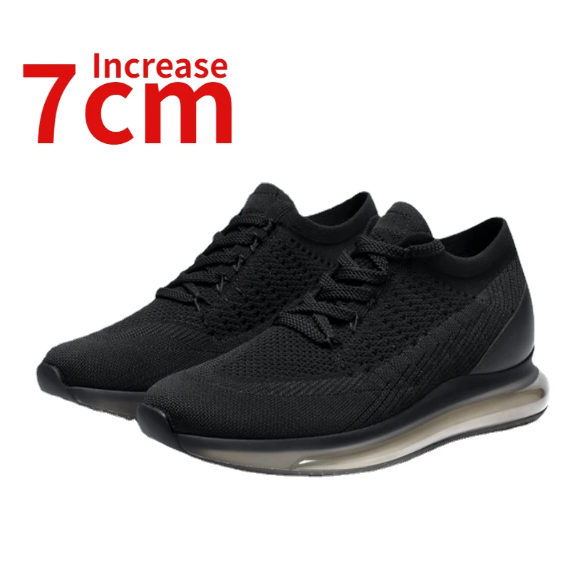 

Invisible Heightening Shoes for Men Increase 7cm Spring/Summer Lightweight Mesh Breathable Elevated Shoes Sports Casual Shoe Man