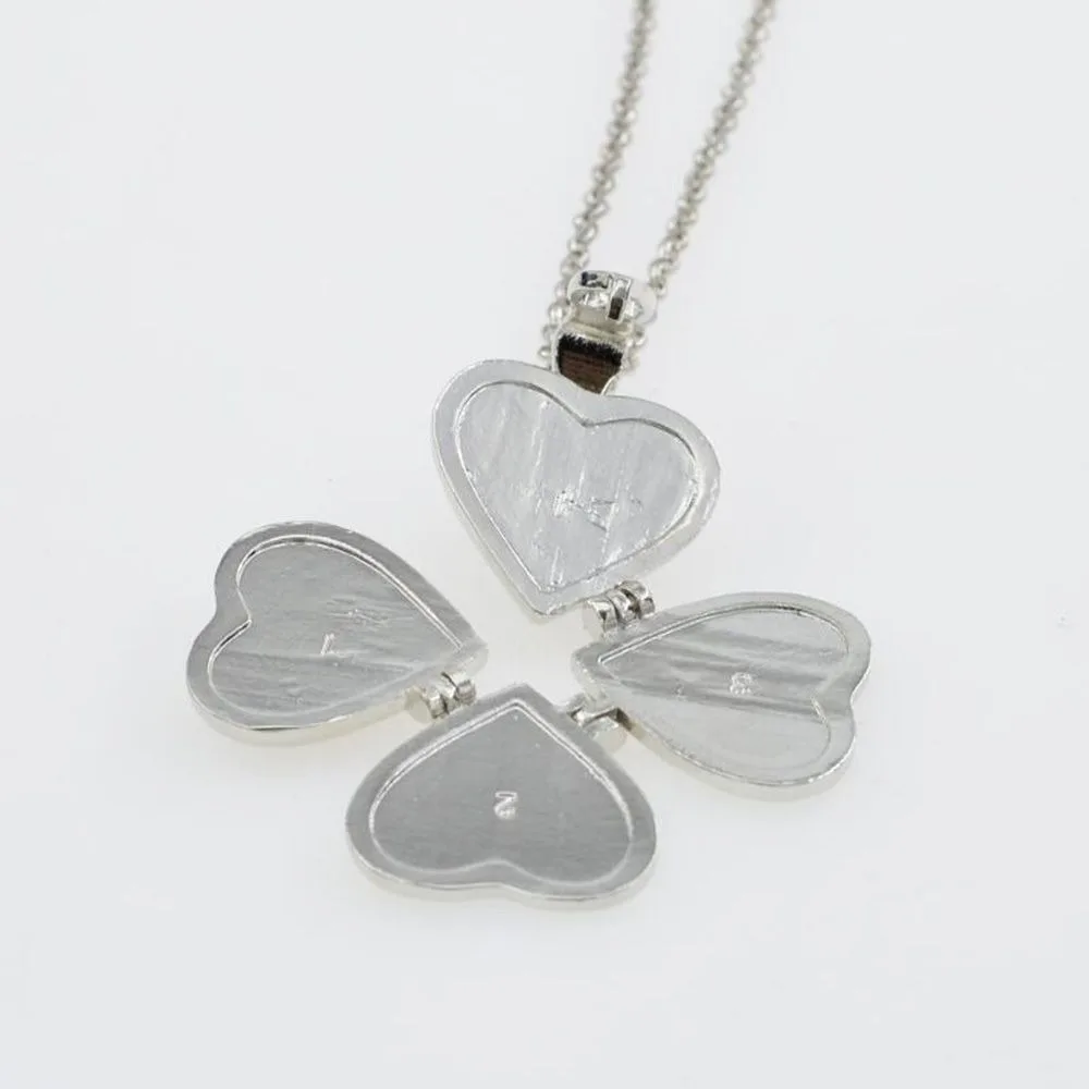 DIY Jewelry Vintage Heart Shaped 4-layer Photo Locket Necklace Pendant Statement Necklace Corrente Masculina Wedding Anniversary