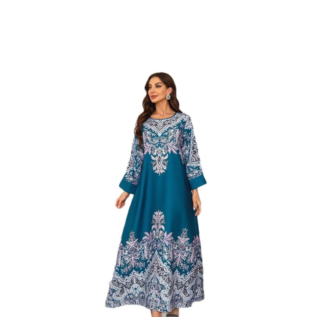 Amazon vend des robes pour femmes du moyen-orient, des robes musulmanes arabes, des vêtements pour femmes, une robe Abaya imprimée unique cw53972