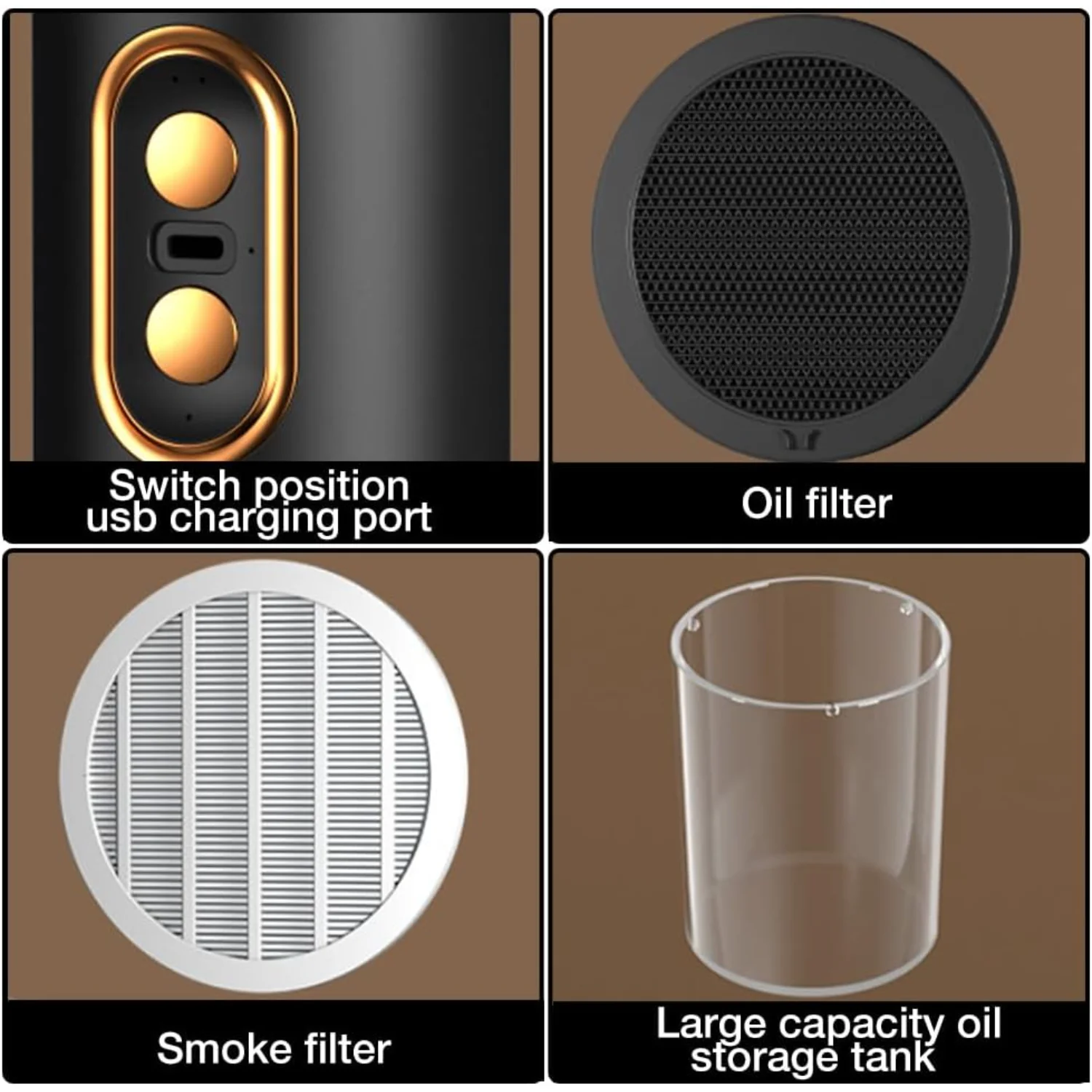 2スピード排気ファン付きポータブルフード、取り外し可能で洗えるフィルター、大型オイル収集カップ、インド用ワイヤレスデスクトップフード