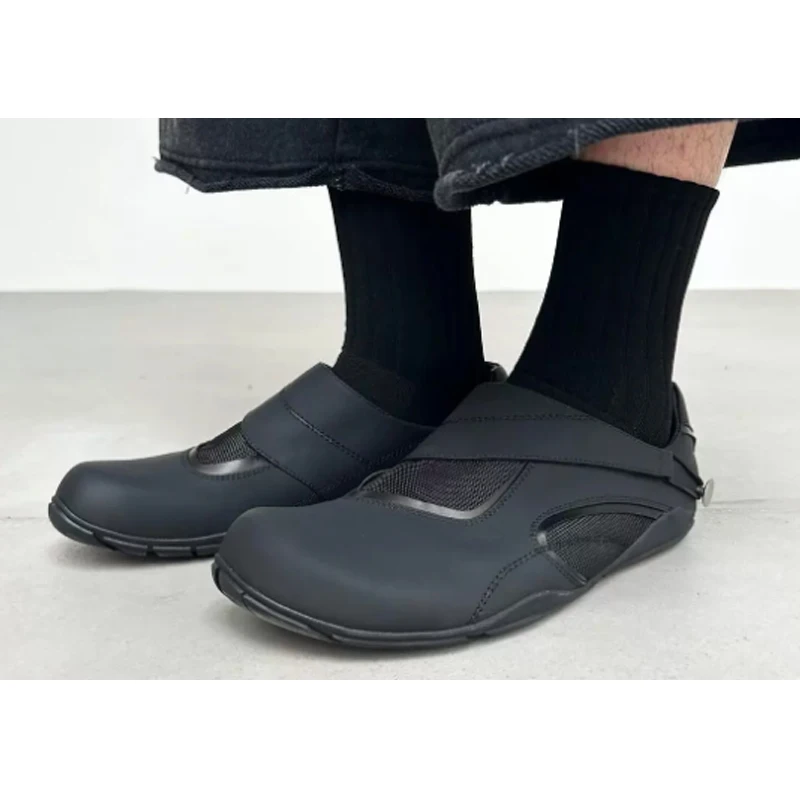 Men Mesh Breathable Slip On Barefoot Sneakers 2026 Round Toe Flat Mary Jane Shoes Casual Daily Commute Walking Shoes for Men