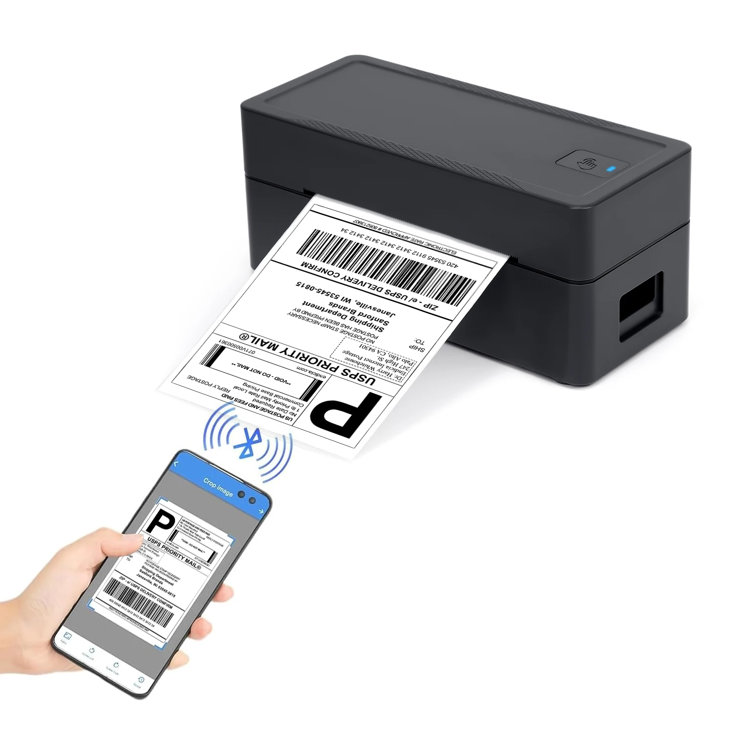 Bluetooth Mini Thermal Shipping Label Printer 4x6 Thermal Address Label Printer for Small Business Work with EBay Shopify UPS