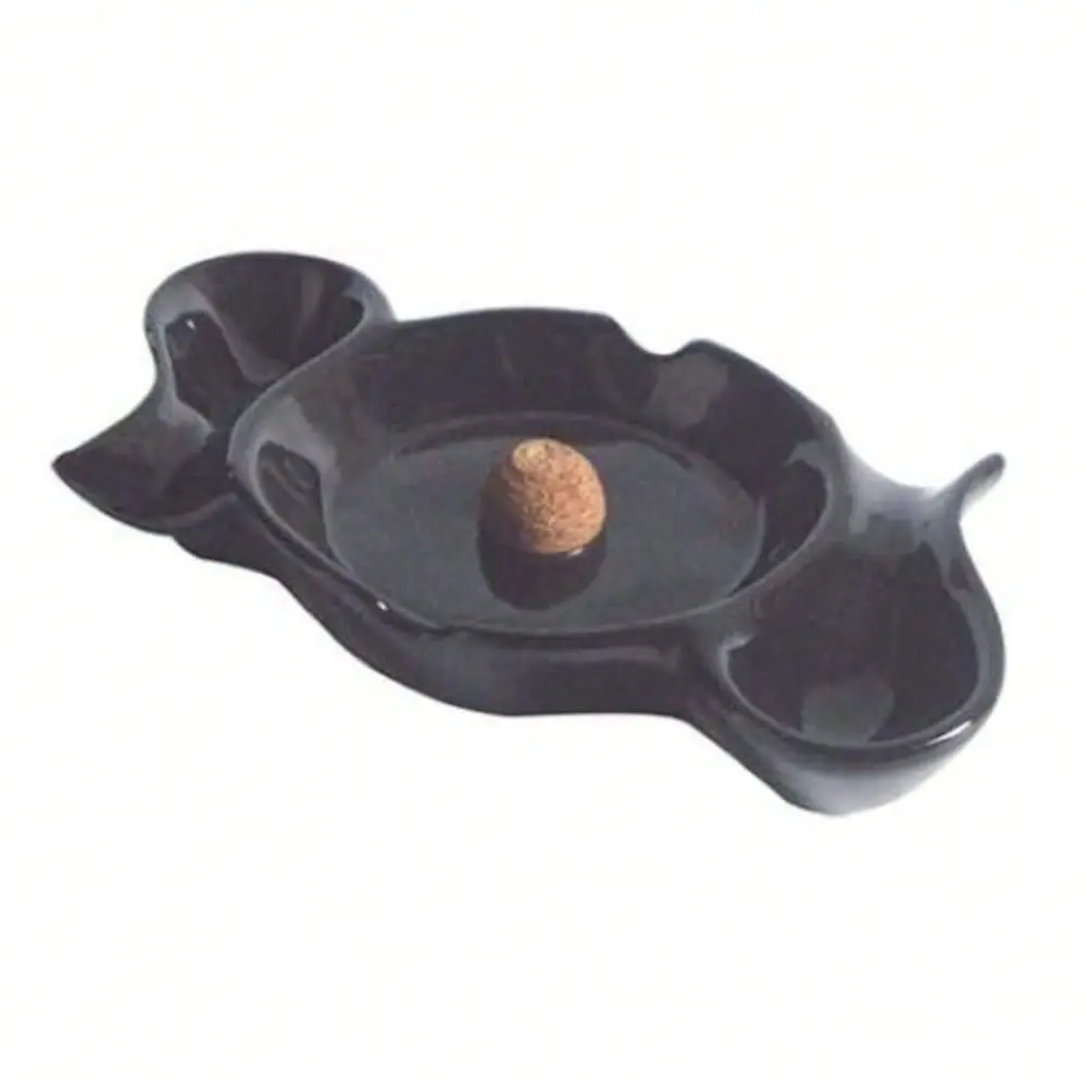 

Easy Tobacco 2Pipe Ceramic Ashtray With Knocker Black