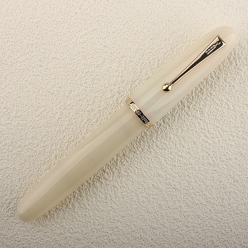 Heartbeat Nib! Jinhao 9019 Fountain Pen #8 /F/M Nib, Ivory Big Size Resin Office Writing Pen with Large Converter