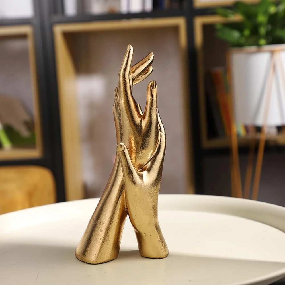 

ABUG-Resin Golden Hands Art Piece For Home Office, A Perfect Wedding & Friendship Gift