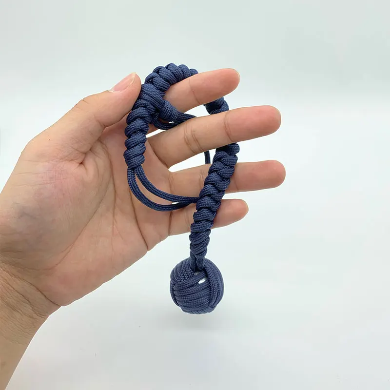 Lengthen EDC Self Defense Monkey Fist Rope Steel Ball Broke Window Outdoor Personal Safety Keychain Dropshipping