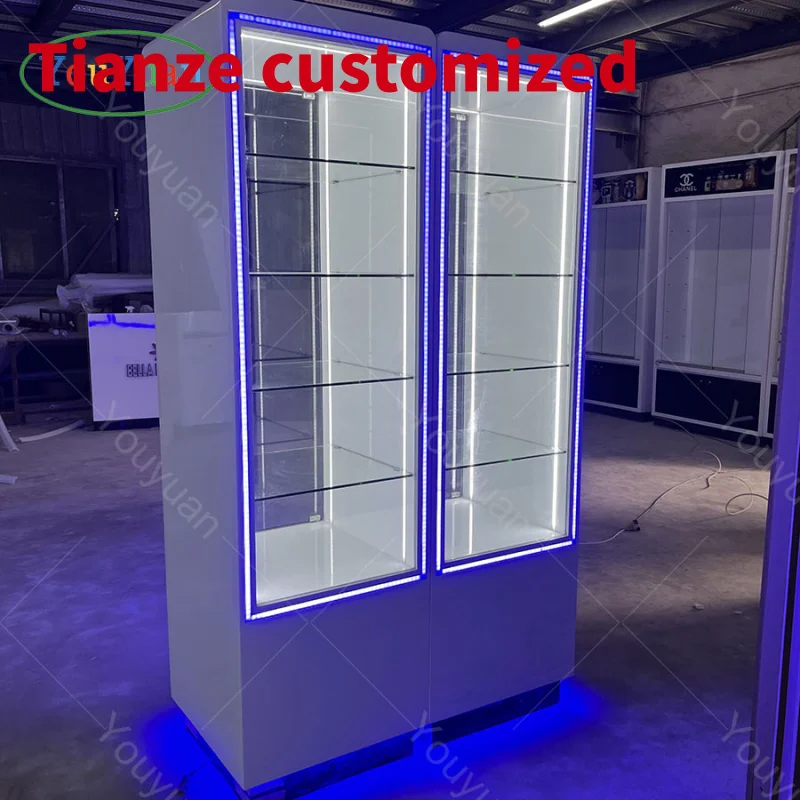 

(customized)Factory 6 Feet Wall Mounted Glass Showcase Phone Shop Good Quality Glass Display Counter With Led Light