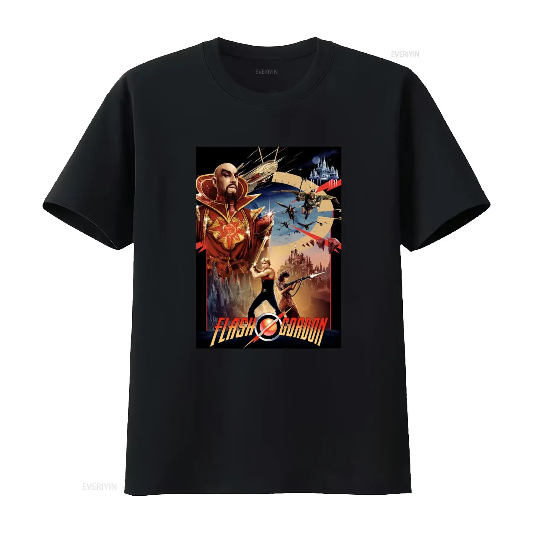 FLASH GORDON Sci Fi Movie T Shirt Classic Queen Music Design For  vintage Washed designer clothes Breathable