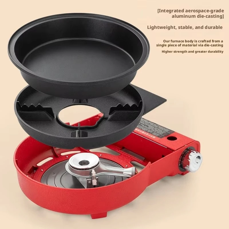 Portable Gas Tank Multifunctional Outdoor Cooker BBQ Hot Pot Commercial Fried BBQ Picnic Camping Windproof