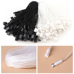 100pcs/lot Plastic Tag Rope Seal Cords Hang Tags Strings For Clothing Snap Lock Plastic Square Buckle Lable Polyester Rope