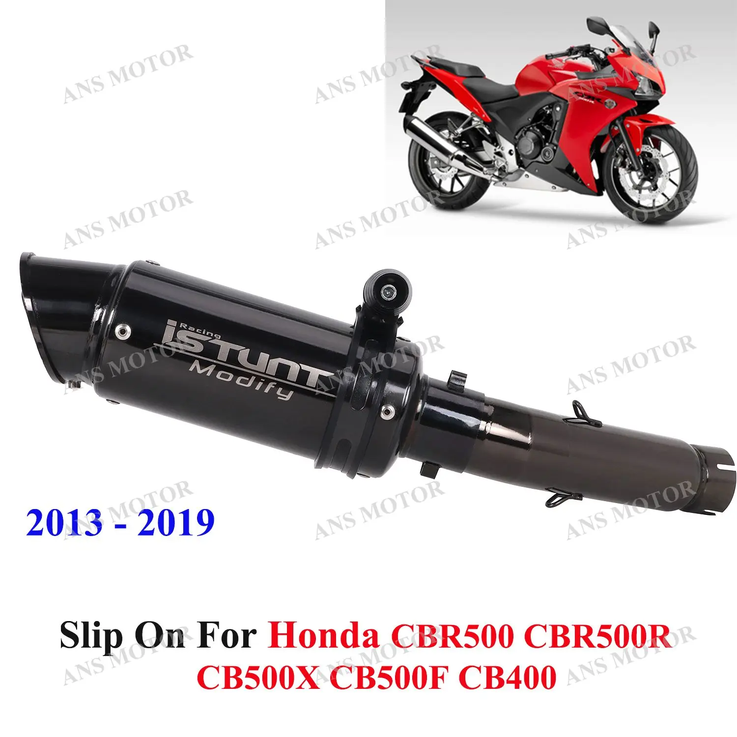 

For CBR500r CB500X CBR500 CB500F CB400 2013-2019 Motorcycle Exhaust Stainless Steel Slip On Exhaust Escape System