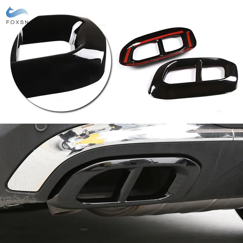 

For Mercedes Benz GLE350 GLE450 GLC GLS W167 X253 X167 2020 Rear Exhaust Tail Pipe Muffler Pipe Decoration Cover Glossy Black