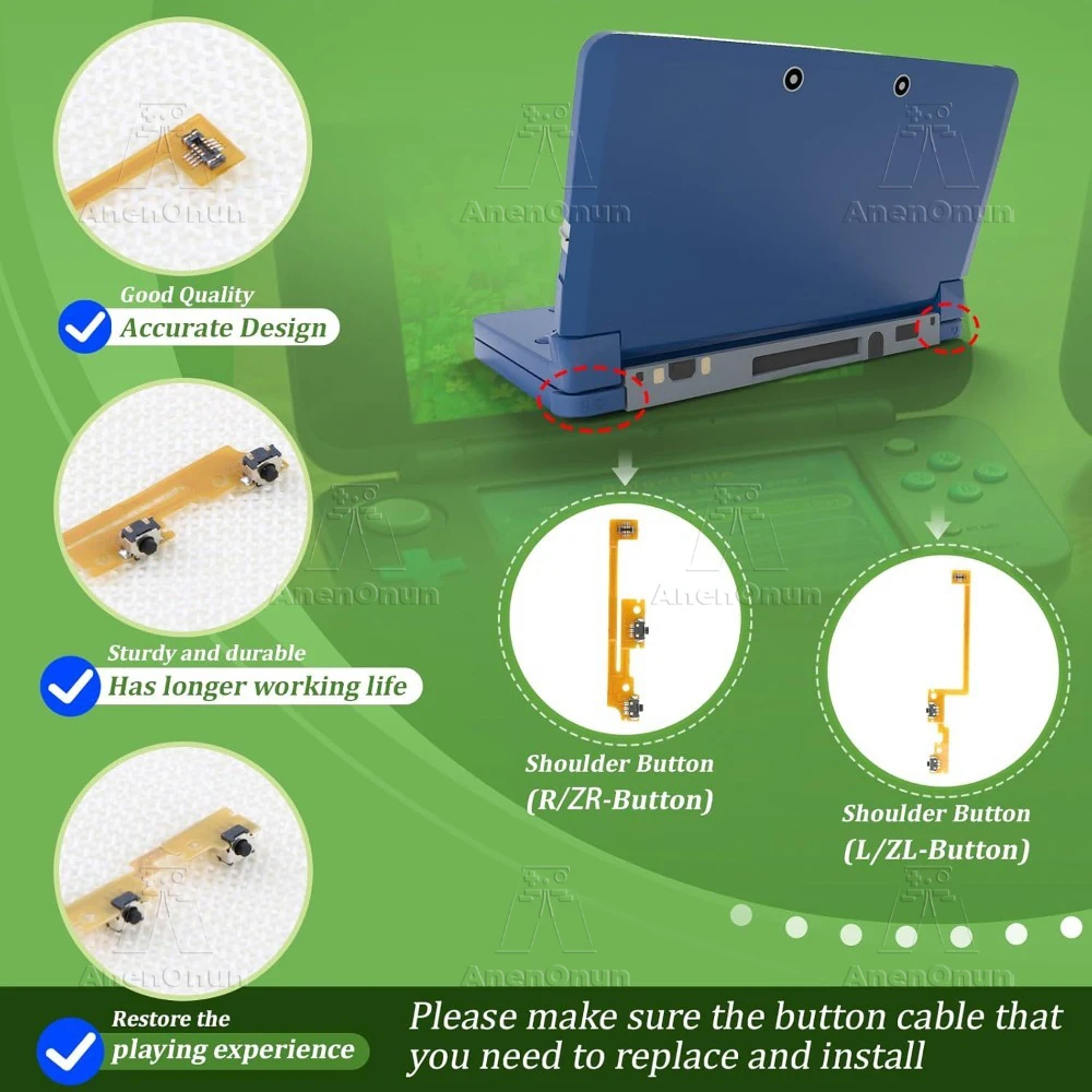 L/R ZL/ZR Shoulder Button Flex Cable for NEW 3DS/NEW 3DS XL/NEW 3DS LL Replacement Repair Part Shoulder Key Ribbon Accessories