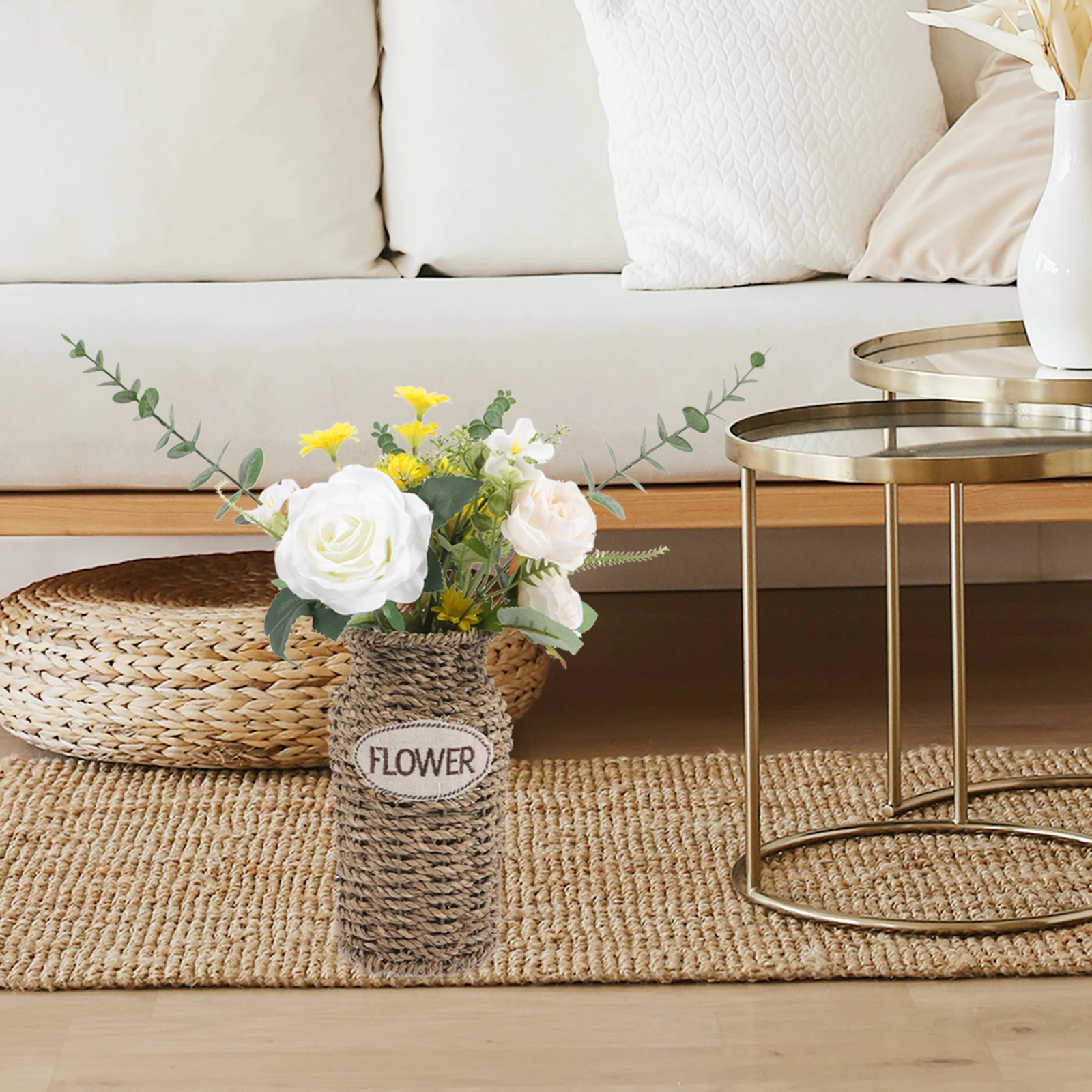 

Woven Vase Simple Chic Elegant Design Long-Lasting Wear-Resistant Material Stylish Flower Arrangement Holder Practical Gift Idea