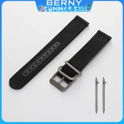 BERNY Quick Release Canvas Watch Bands With Titanium Clasp Waterproof Bracelet Nylon Leather Watch Titanium Buckle Strap For Men