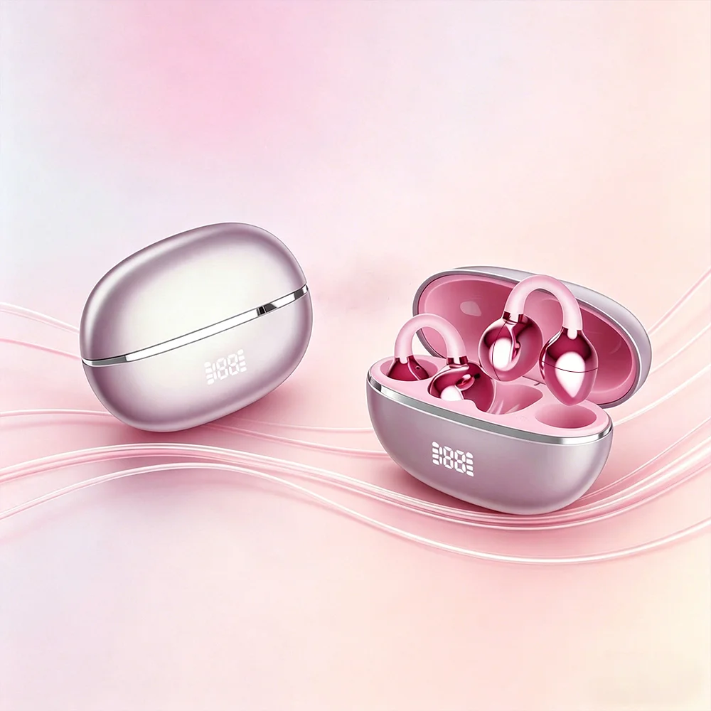 Bluetooth Earphones with Digital Display and Wireless Sports Earphones, Equipped with LED Battery Indicator for Comfortable Soun