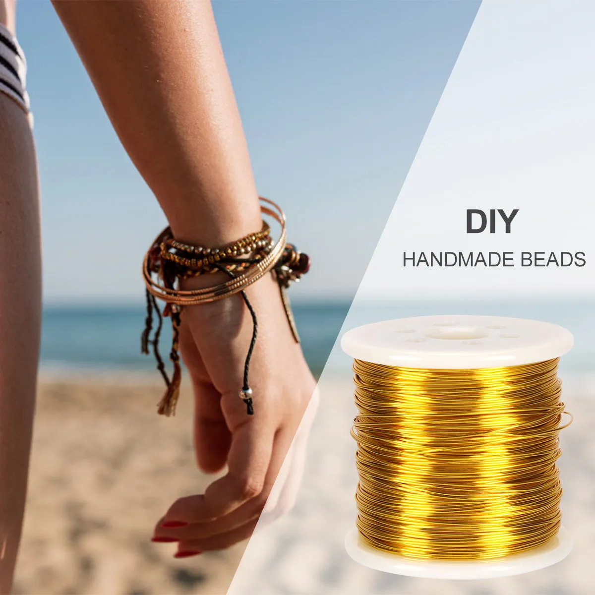 

1 рулон 55 м 0,8 мм гибкой гибкой медной проволоки для изготовления ювелирных изделий, бисероплетения, ожерелий, браслетов, тиар, обмотки цветов