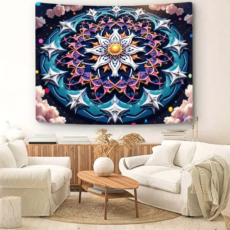 قطعة واحدة من نسيج الحائط من نسيج ماندالا ستار - معلق على الحائط من بوهو شيك لديكور غرفة النوم #5
