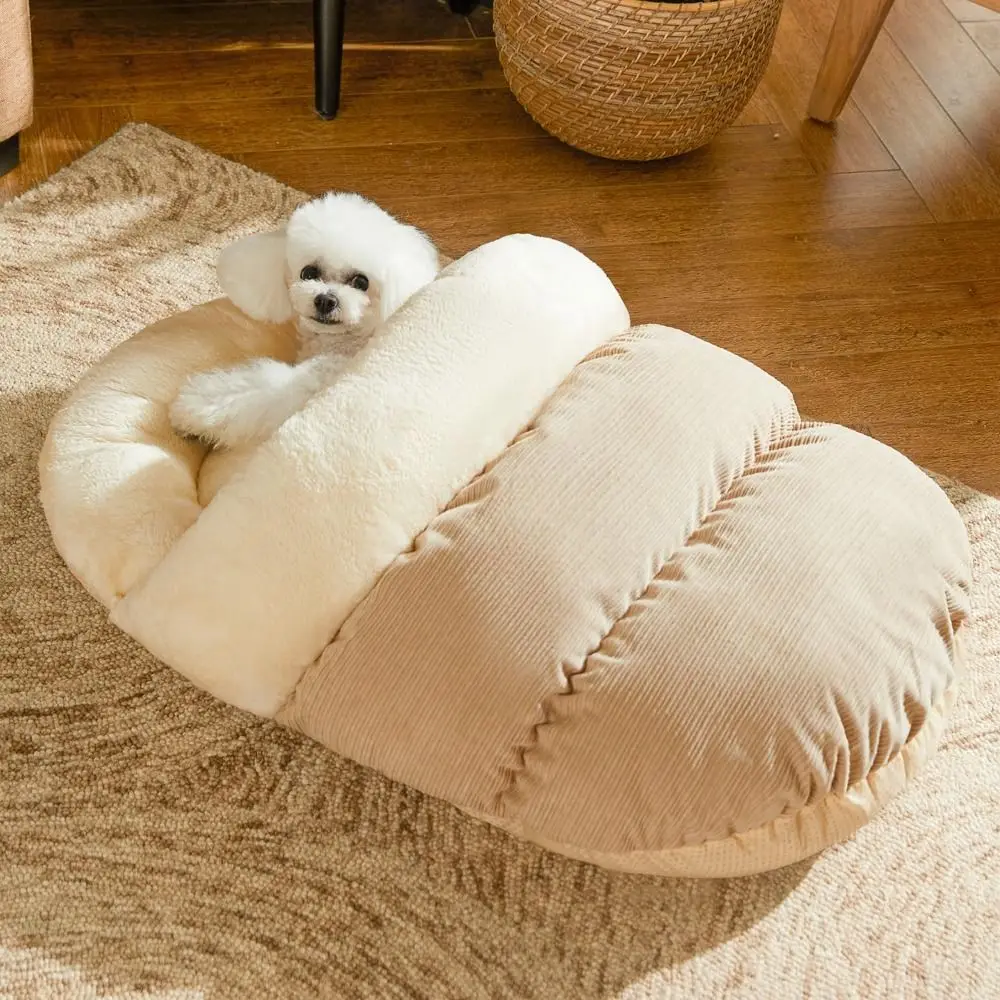 Cute Ultra Soft Pet Bed Plush Anti Slip Slipper Cat Cave Bed Self-Warming Pet Supplies Warm Pet House Nest