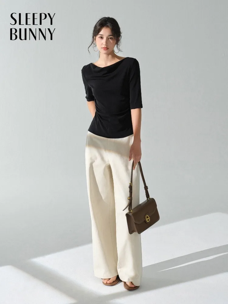 

Женские ретро-брюки с высокой талией и широкими штанинами, прямые, удобные, для ранней весны, для повседневной носки, работы, шикарные