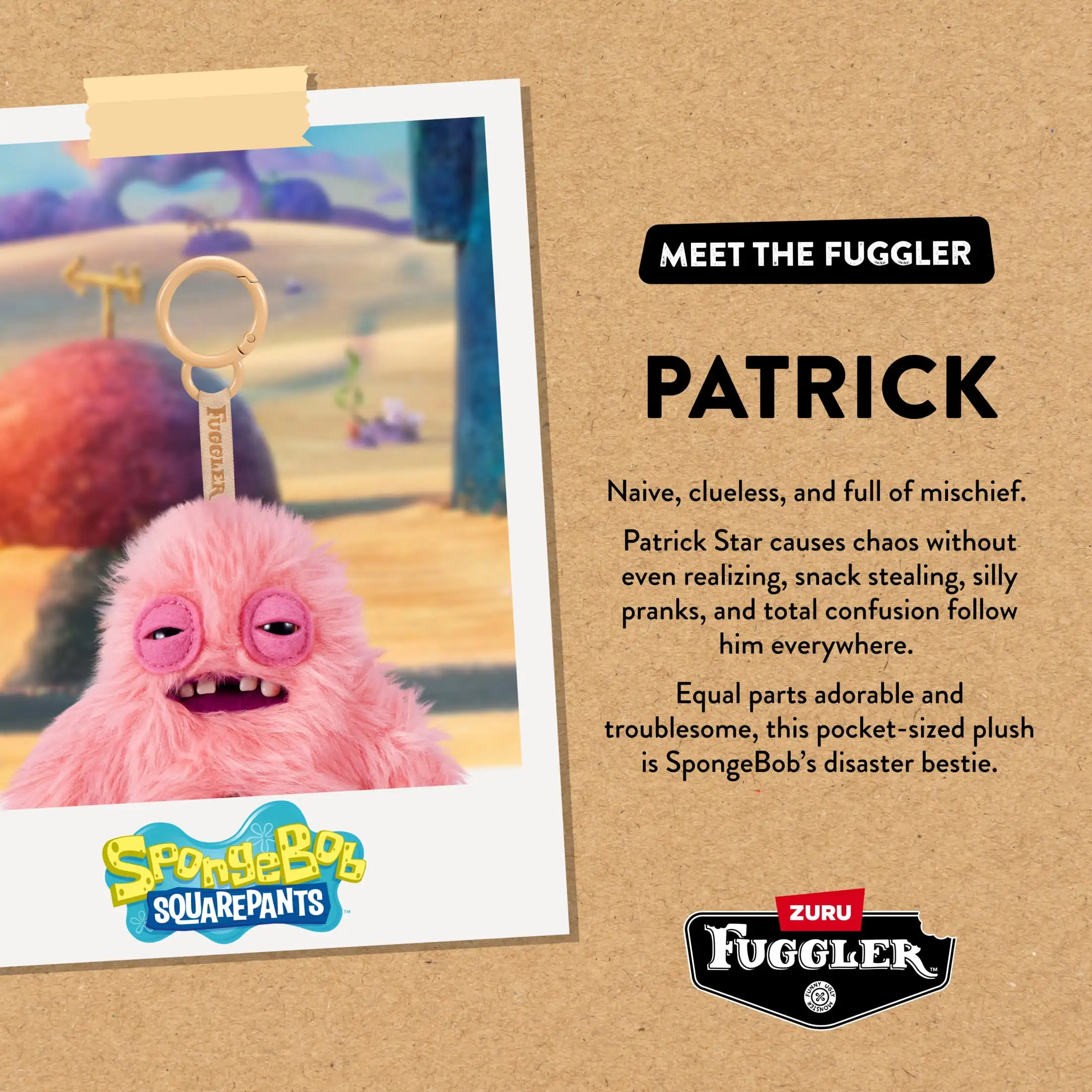 오리지널 푸글러 스폰지밥 키체인 플러시 패트릭 스타 스퀴드워드 텐타클스 셸든 J. 플랭크톤 봉제 인형 키체인