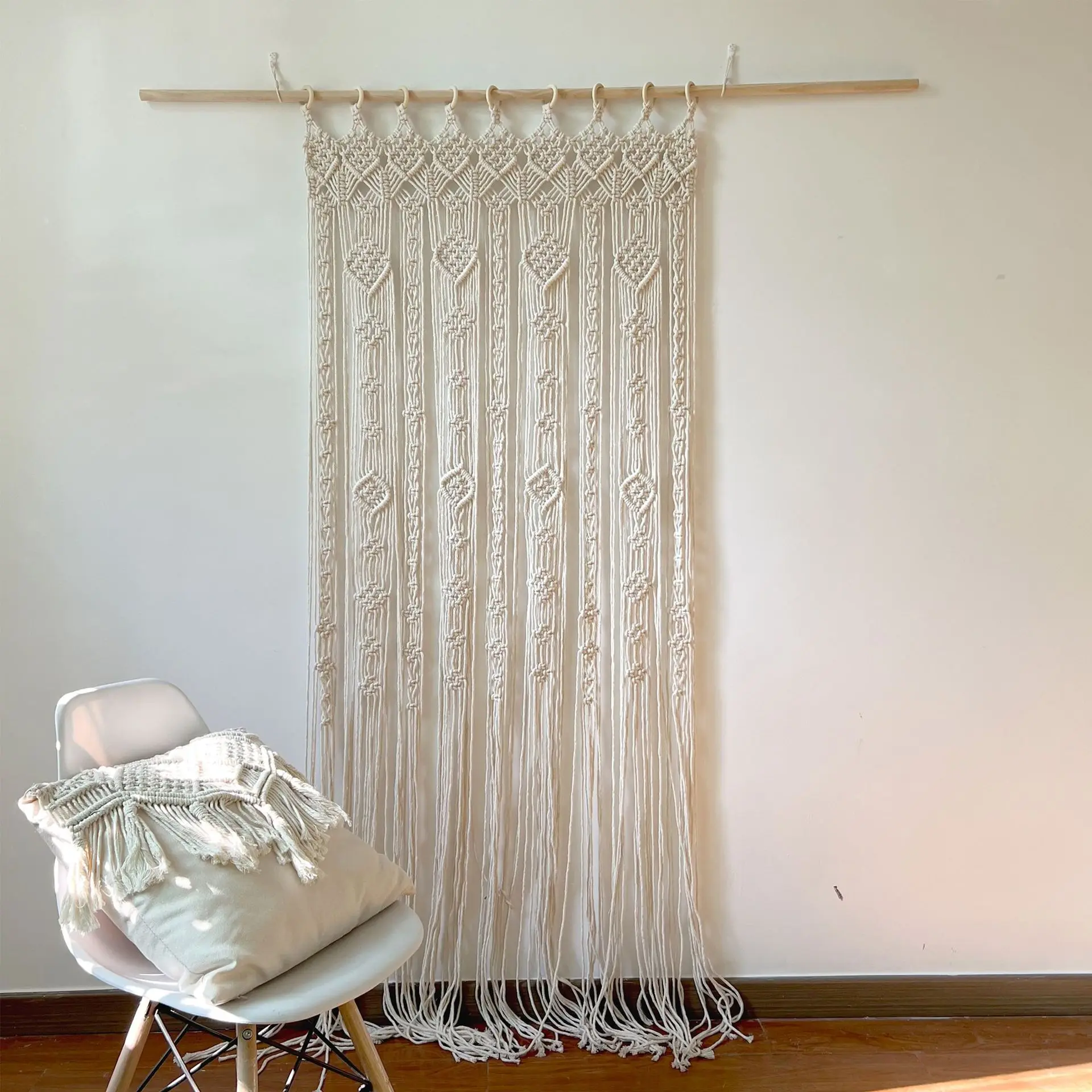 Macrame Cotton Door Curtain Tapestry Wall Hanging Art Tapestry Boho Decoration Bohemia Wedding Backdrop Tapestry