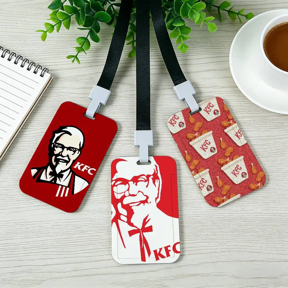 Funny K-KFCS Card Holder Employee Card Cover Lanyard Work Business ID Badge Holder Name Tag Cards Case