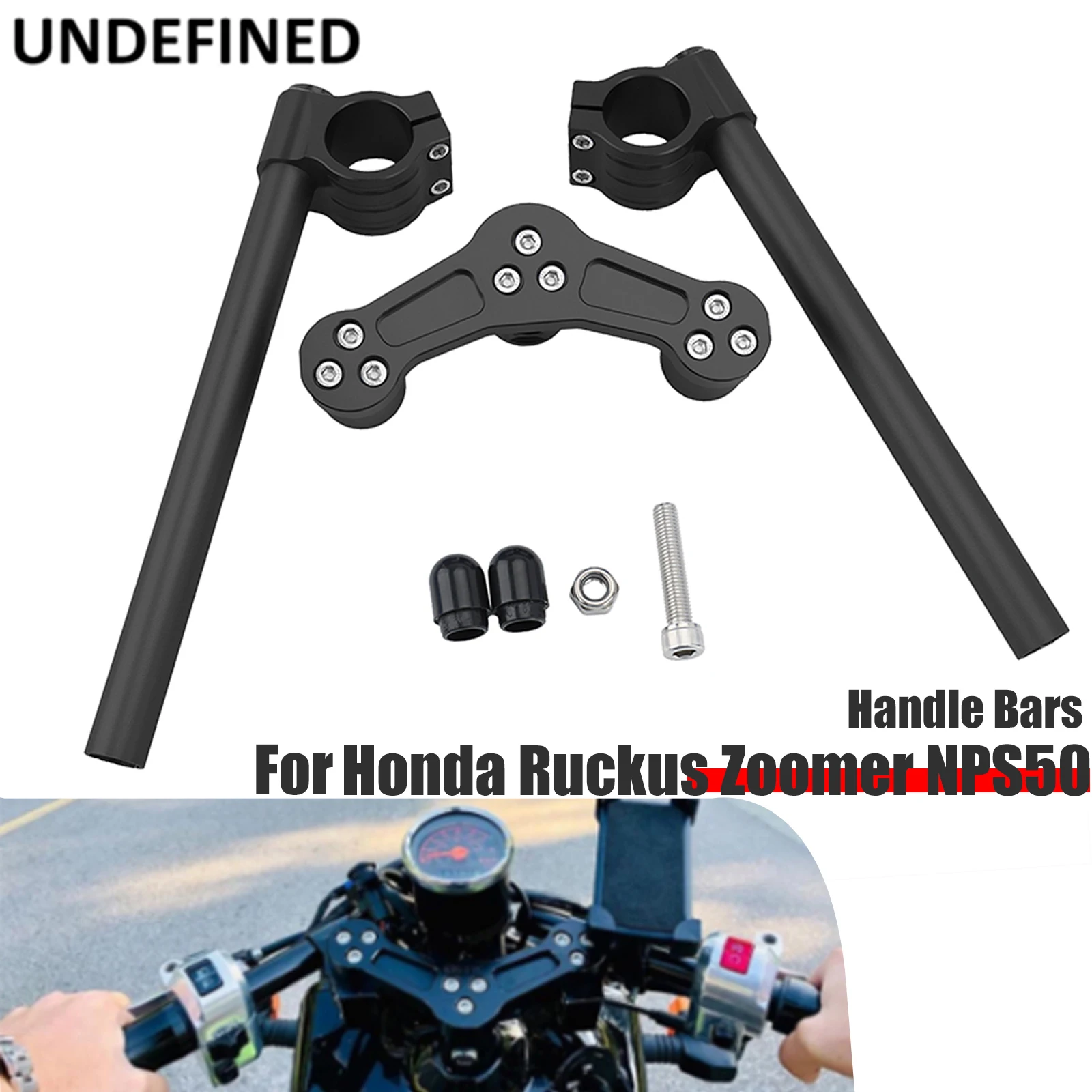 CNC Handle Bars Black for Honda Ruckus Zoomer NPS50 Motorcycle Modified Parts Chrome Handlebar Handlebars Aluminium