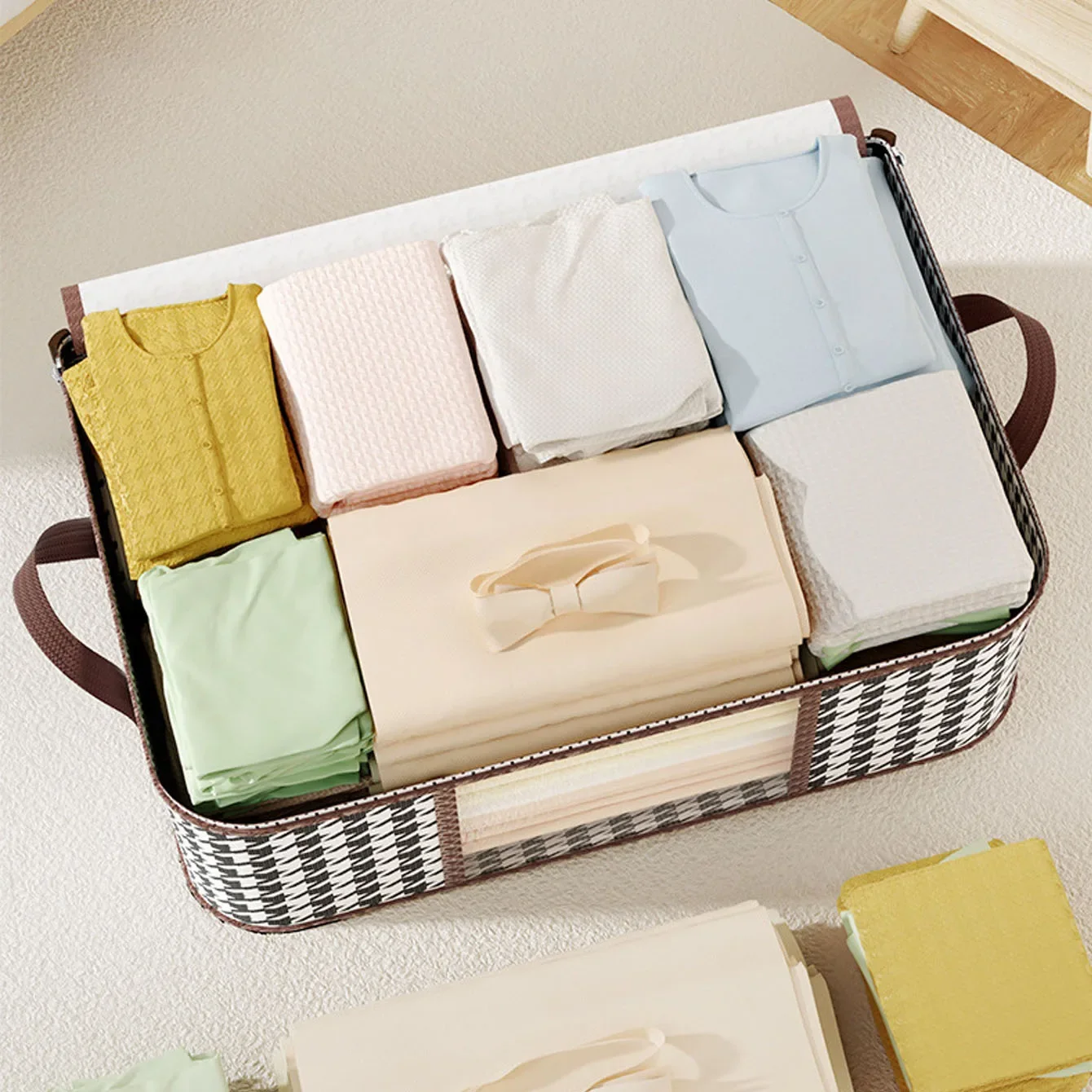 2024 Household Folding Storage Box Quilt Storage Bag Wardrobe Clothing Storage Box Dust Bag Cloakroom Clothes Organizers