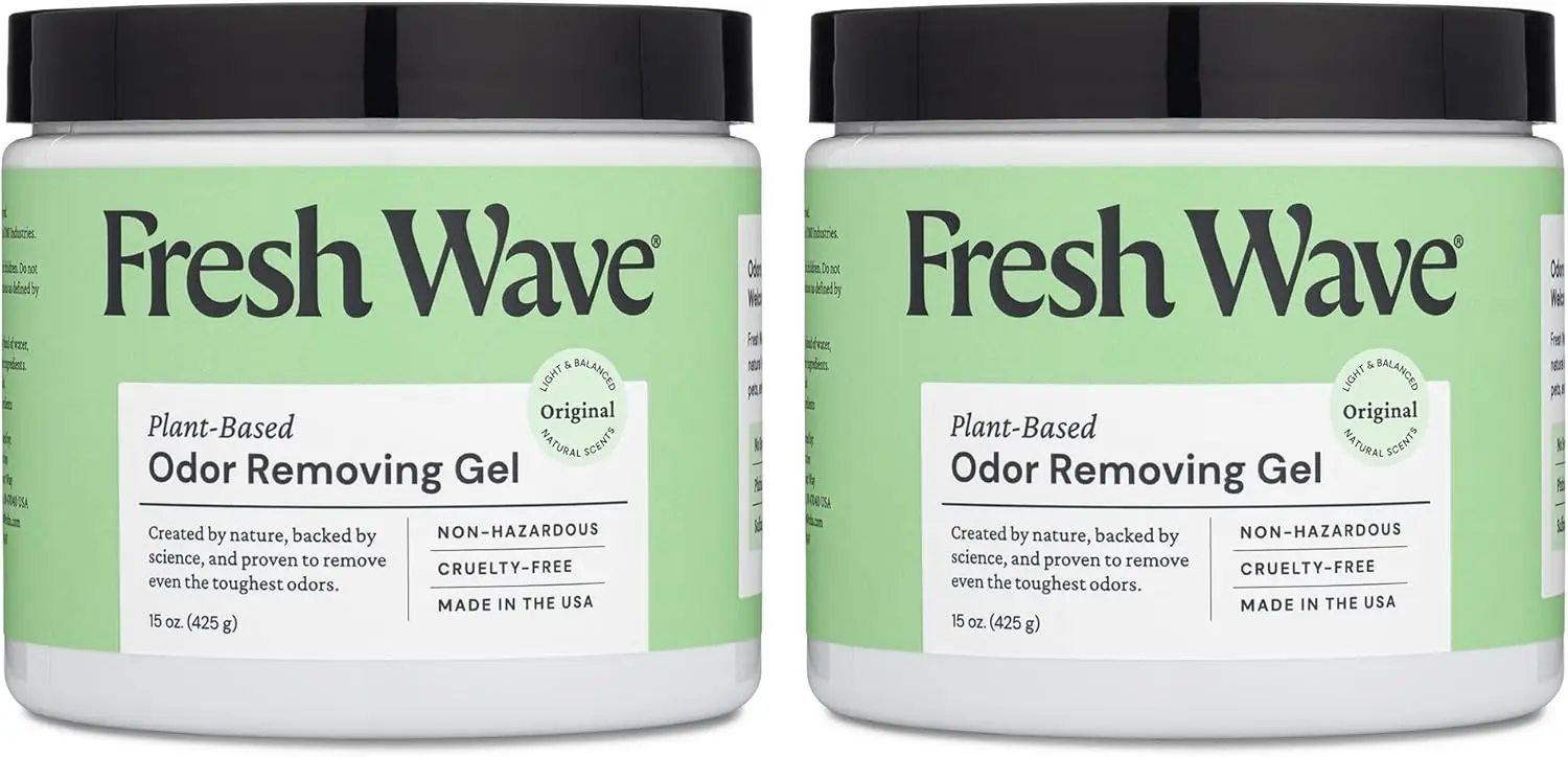 

Odor Removing Gel, 15 oz., Pack of 2 - Odor Absorbers for Home, Safer Odor Relief, Natural Plant