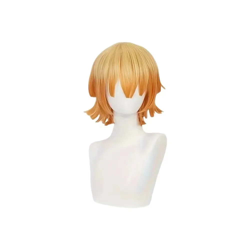 

Anime Cosplay Agatsuma Zenitsu Wig Short Straight Yellow Orange Synthetic Hair Peluca For Frieren Festival Role Play Props