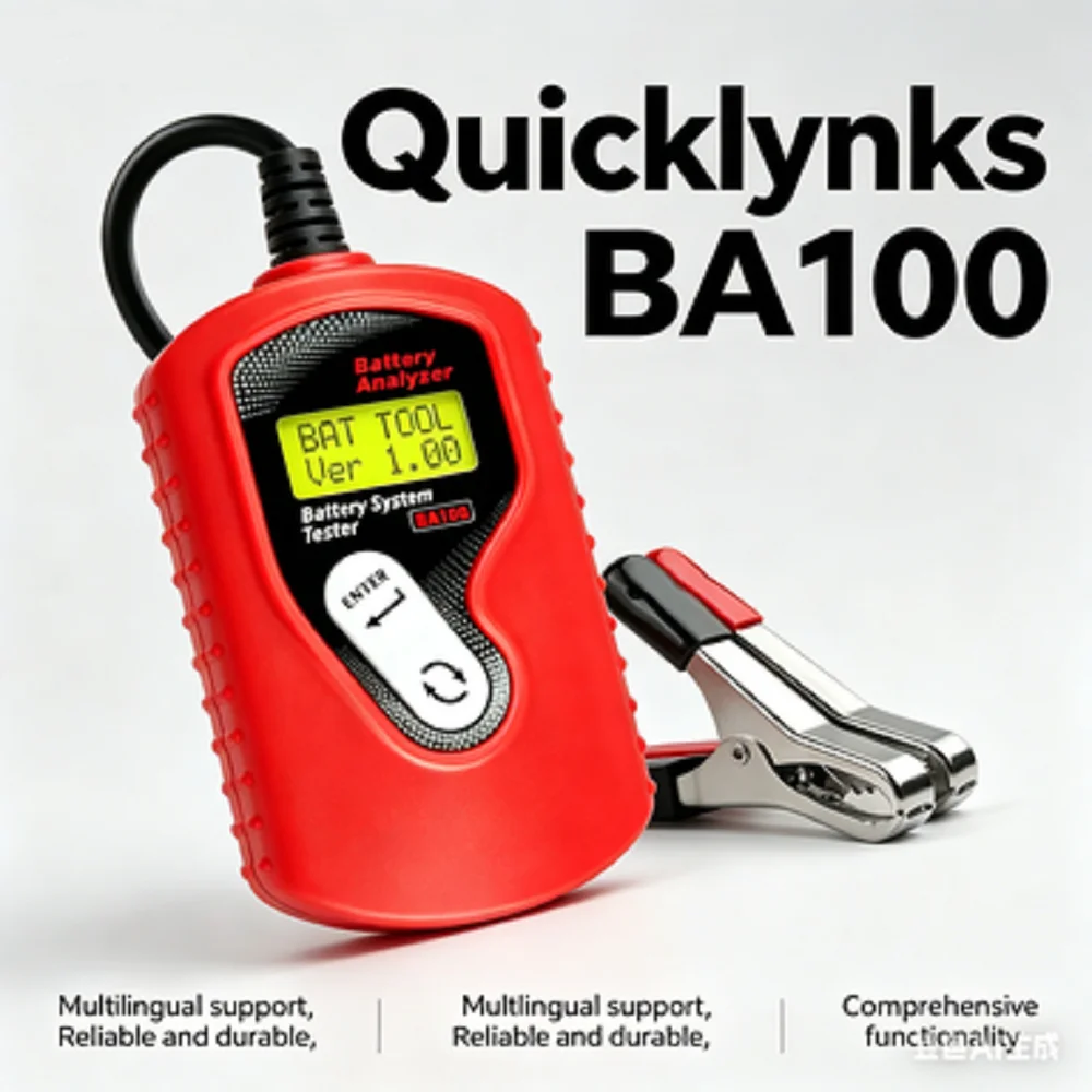 For OBDIICAT BA100 12V Battery Tester, 100-1400 CCA Analyzer, Fast Delivery 2-Year Warranty for Car Motorcycle