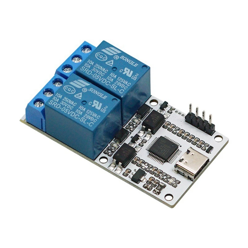 Relay Module USB To CH340 Serial Control Relay Module Optocoupler Protection TYPE-C Interface Module
